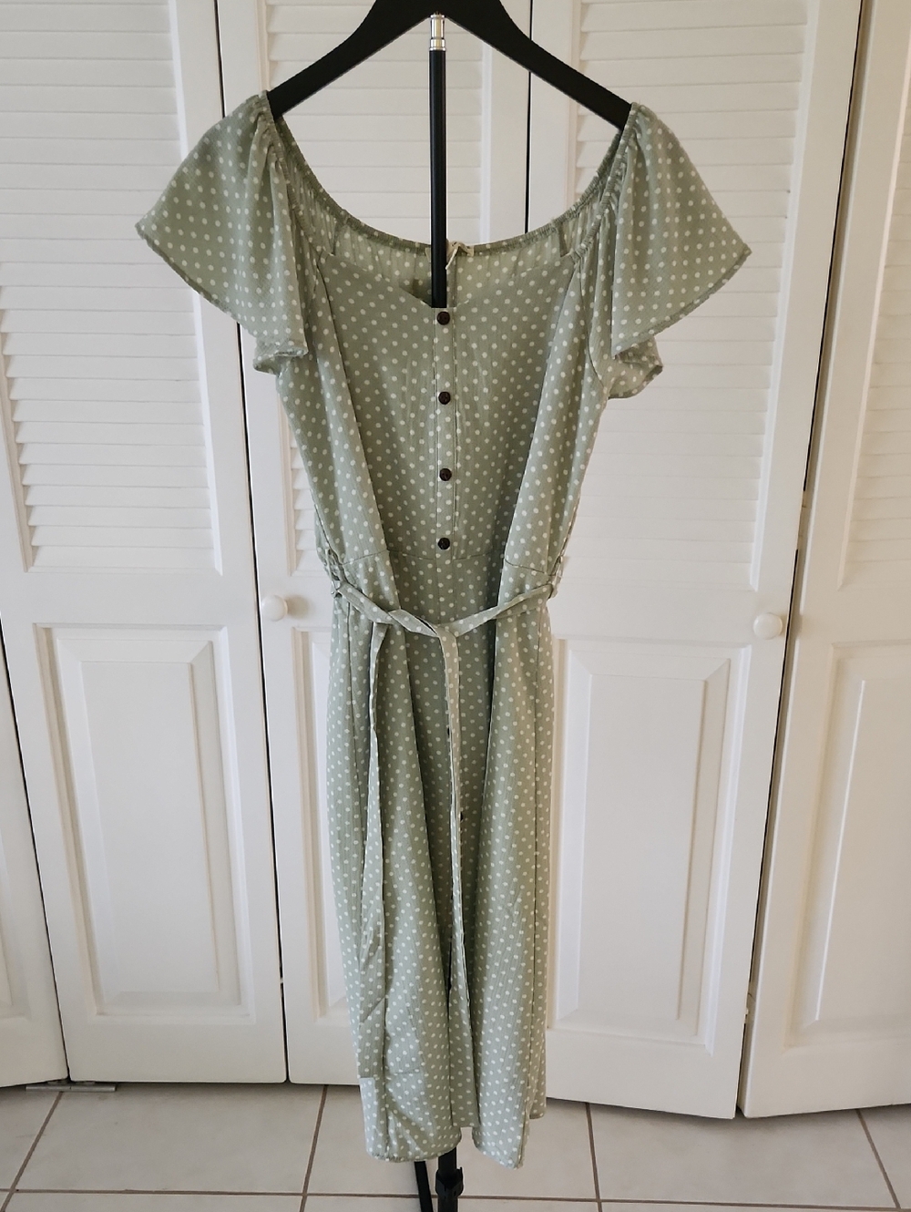 Light green polka dot dress NWT